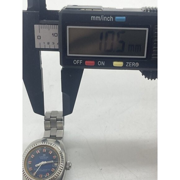 Lorenz Edox Watch 21 Jewel Incabloc Automatic Blue Face Date All Stainless Steel main image 7
